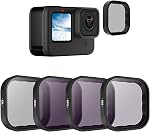 TELESIN Lens Filter Kit - 4 Pack Lens Filter CPL ND8 ND16 ND32 ND Filters Set for Lens Accessories, Multi Coated HD Optical Glass Neutral Density Camera Lens Filter Sets for GoPro Hero 13