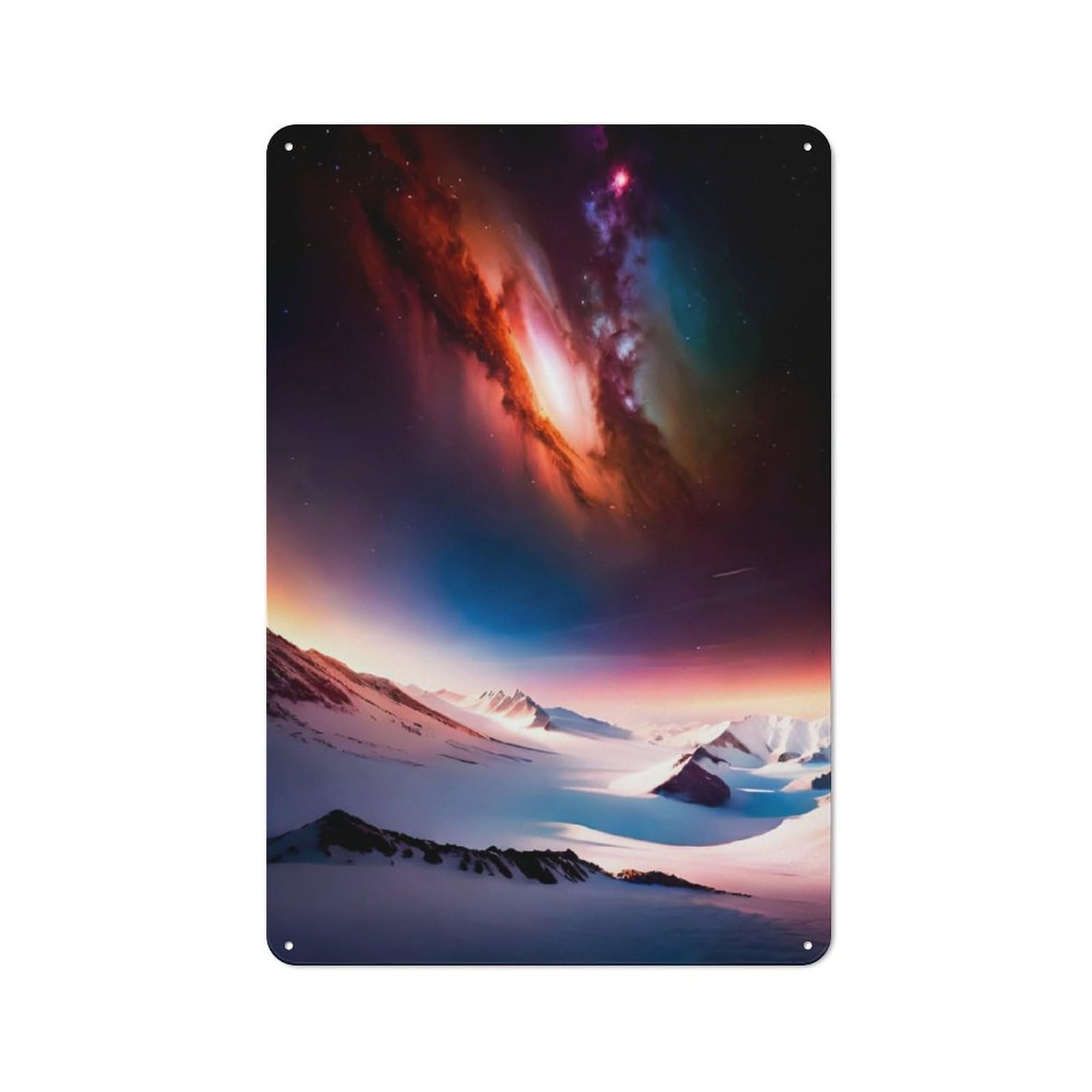 Junmoney Celestial Snowscapes Retro Retro Metal Sign 30X20cm Featuring Garage Wall Decor For Garage, Hobby Room, Office Or Man Cave