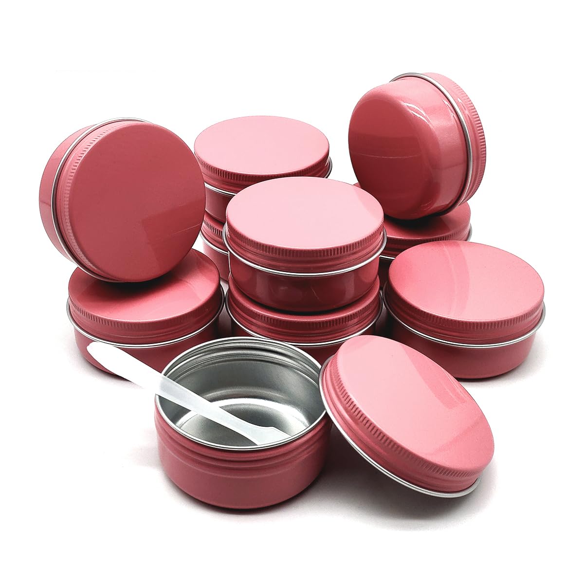 Wopanxye 10pack50ml Pink Aluminum Tin, 50 Gram Containers Leak Proof Cosmetic Jars