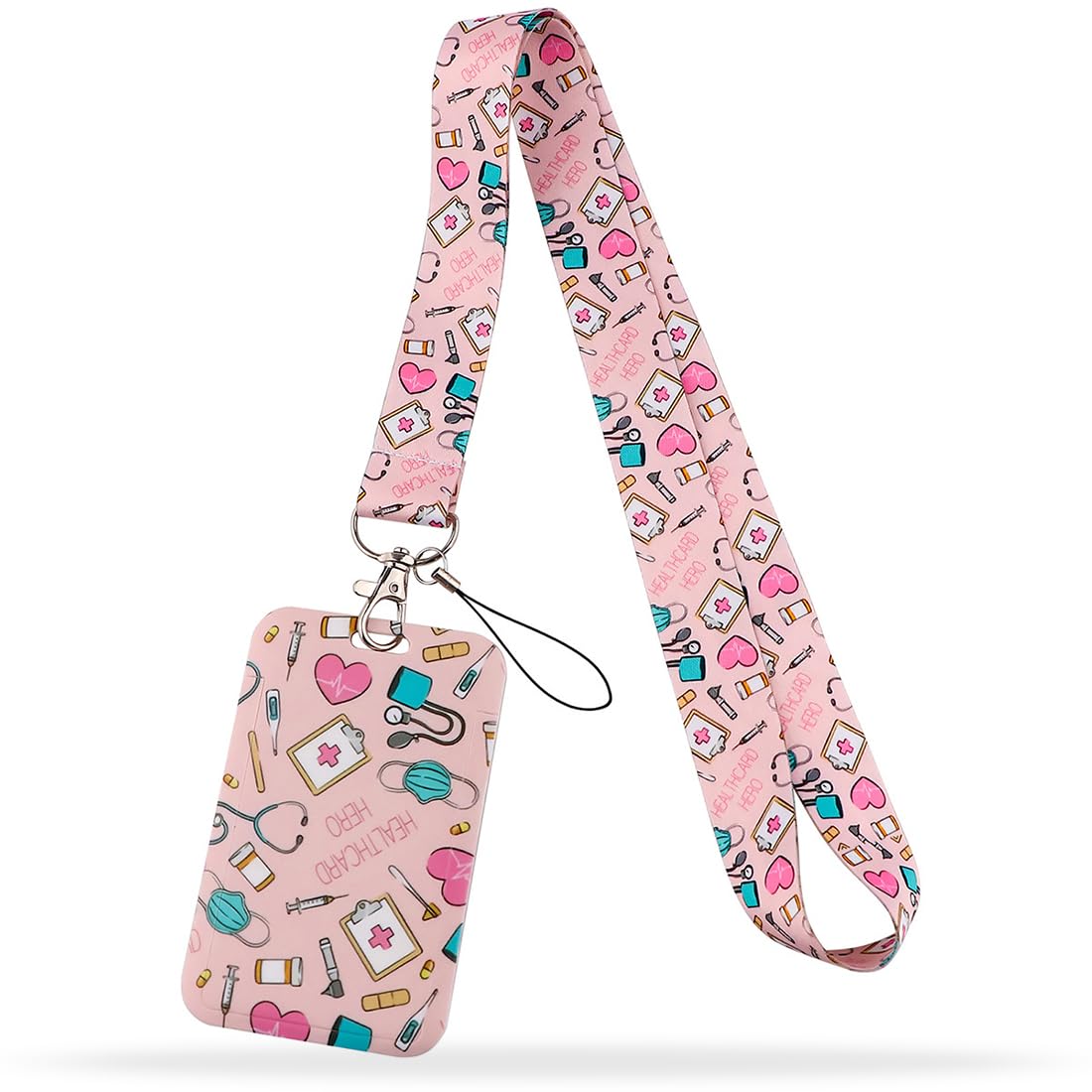 AFCJLTO Lanyard para enfermeras, colgante de llaves y tarjetas de identificación con clip de seguridad y cordón para el cuello porta tarjetas colgante，Adecuado para estudiantes, hombres y mujeres