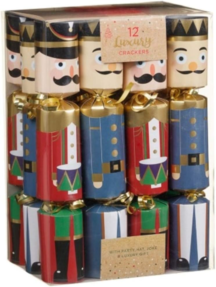 Kachhu® Christmas Crackers Provide Lots of Laughter and Fun Family Party Kids Fun Gift Chirstmas Decoration 12pk - Nutcracker