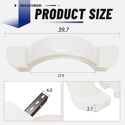 Miniatura 3 de ECOTRIC - 2 guardabarros de un eje único para utilización en remolques de 13 pulgadas y con ruedas y faldón, que es apto para uso en Fulton