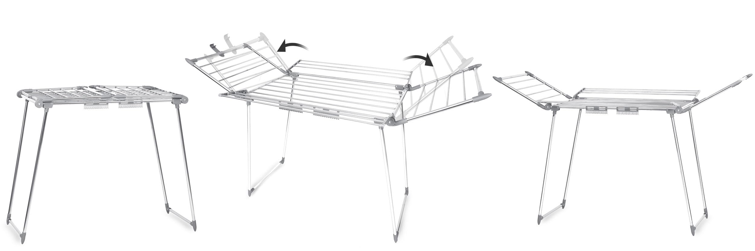 Wäscheständer Rostfrei Outdoor Ausziehbar Groß Wäscheflügeltrockner Wäschetrockner Ständer Stabiler Standtrockner Mit Rutschfesten Füßen Trockenfläche 22 M Lina Weiß 174 x 56 x 108 cm