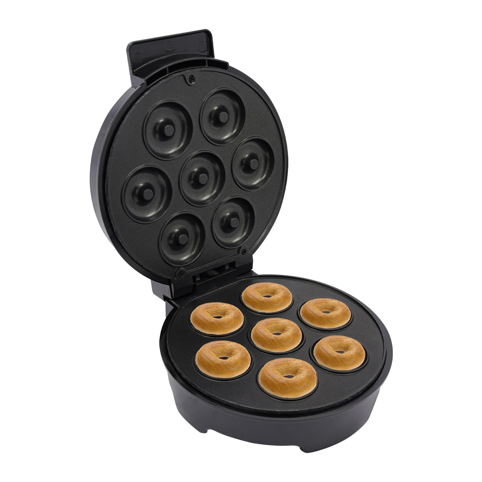 Donut Maker Donut Ständer Appareil à Donuts Machine à Mini Beignets Électrique, Enfants Petit Déjeuner, 7 Petits Donuts, Revêtement Antiadhésif, Double Face 1000 W