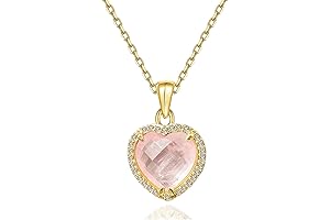 Rose Quartz Pink Gold Necklace: Natural, Healing, Handmade