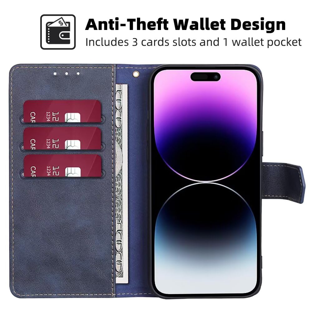 RankOne Etui na telefon komórkowy Motorola Moto Edge 70 Fusion (6,78" cala) etui na telefon komórkowy ze skóry - etui z zapięciem magnetycznym - etui ochronne - niebieskie