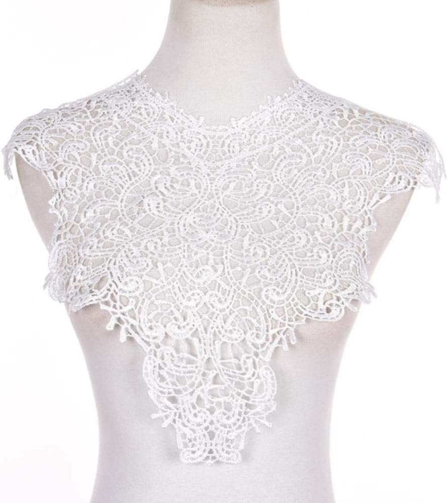 White Lace Collar Necklaces Women Accessories DIY Handmade Jewelry Retro Vintage Lace Neckline Choker Necklace,White