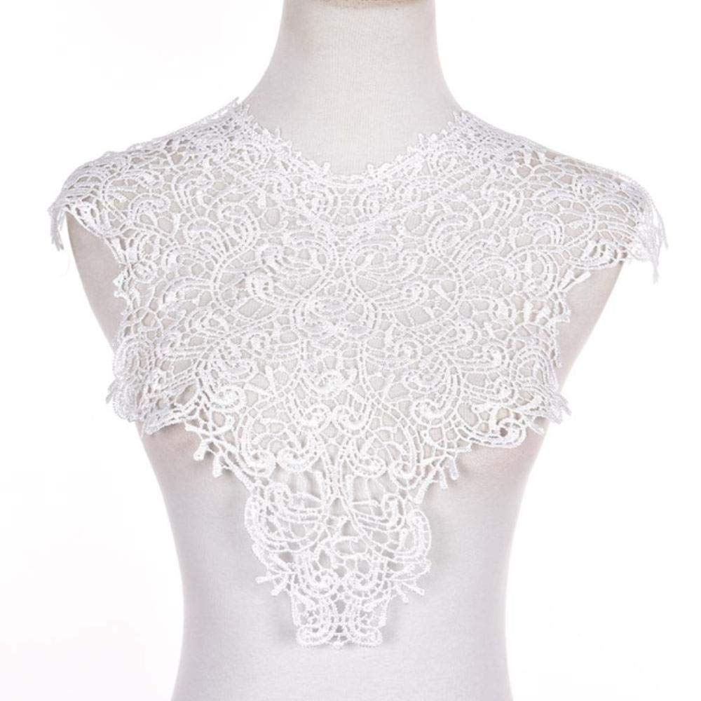 White Lace Collar Necklaces Women Accessories DIY Handmade Jewelry Retro Vintage Lace Neckline Choker Necklace,White