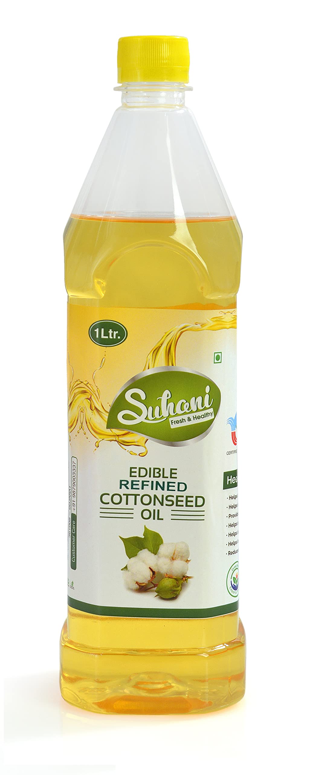 Organic Cotton Seed Oil (1 Liter) Cold Pressed/Wood Pressed Oil | Kapasiya Kachi Ghani Oil by EYWA (Suhani) (B0BP6BBPY7) Amazon Price History, Amazon Price Tracker