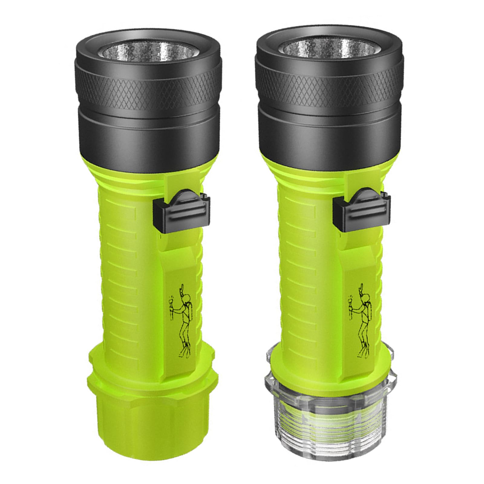 Torches de plongée pratiques à LED - Étanche - Texture en alliage d'aluminium - Pour activités sous-marines en plein air, spéléologie, exploration