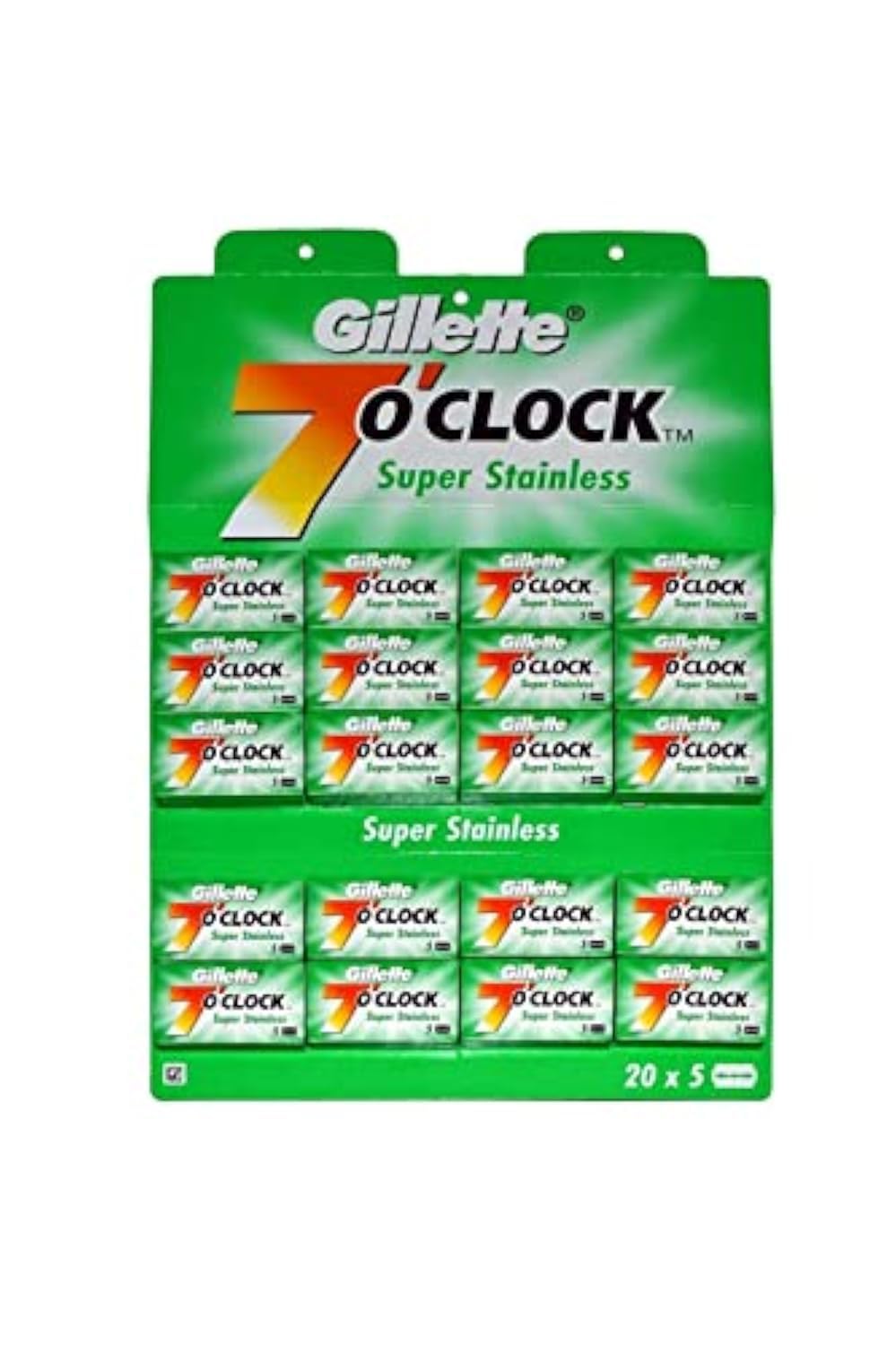 Gillette 7 O'Clock Super Stainless Double Edge Razor Blades - 100 Blades