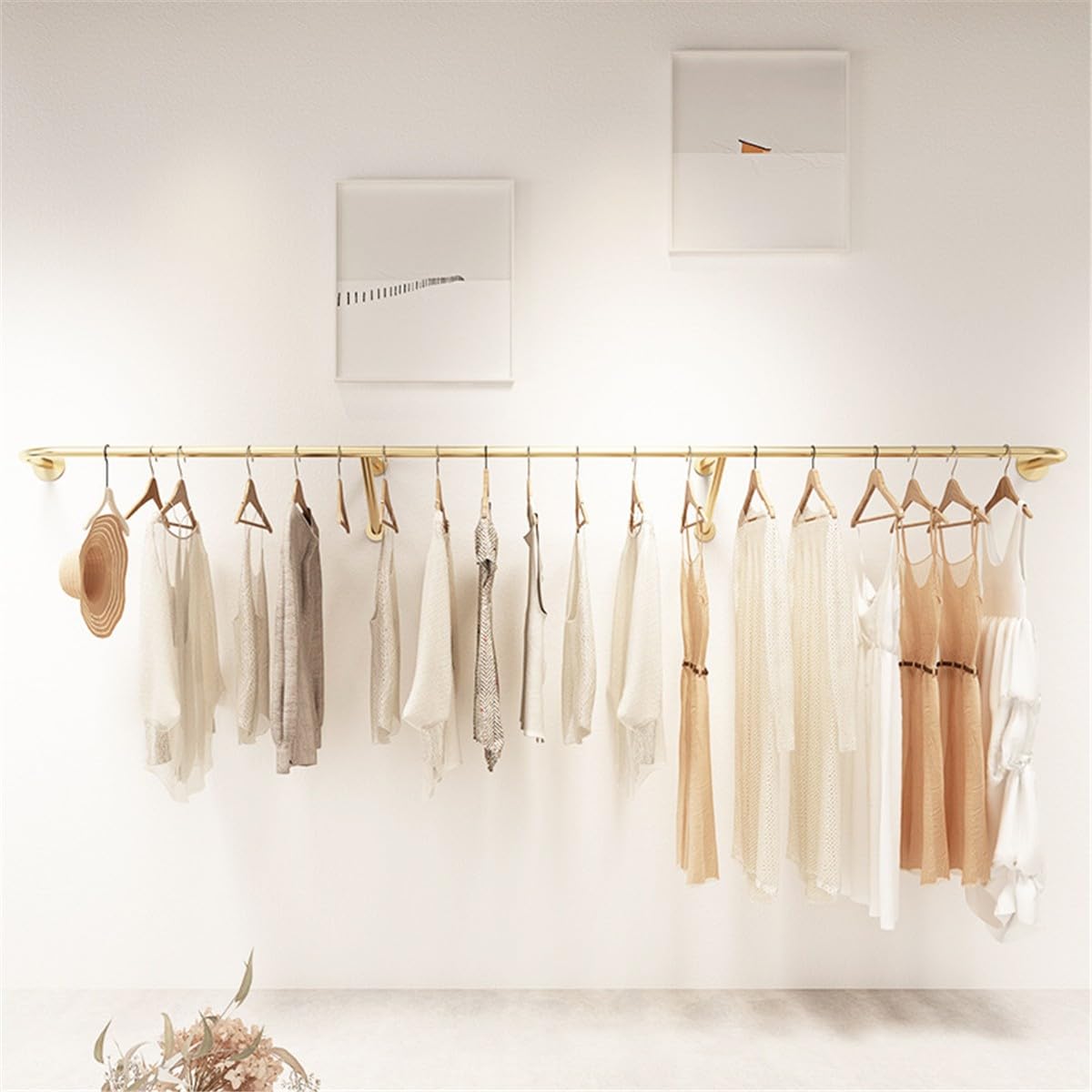 FGXHHS Industrial Wall Mounted Clothes Rail - Coat Rack for Boutique Display & Clothing Store nizat, Space-Saving Design, Metal Construct