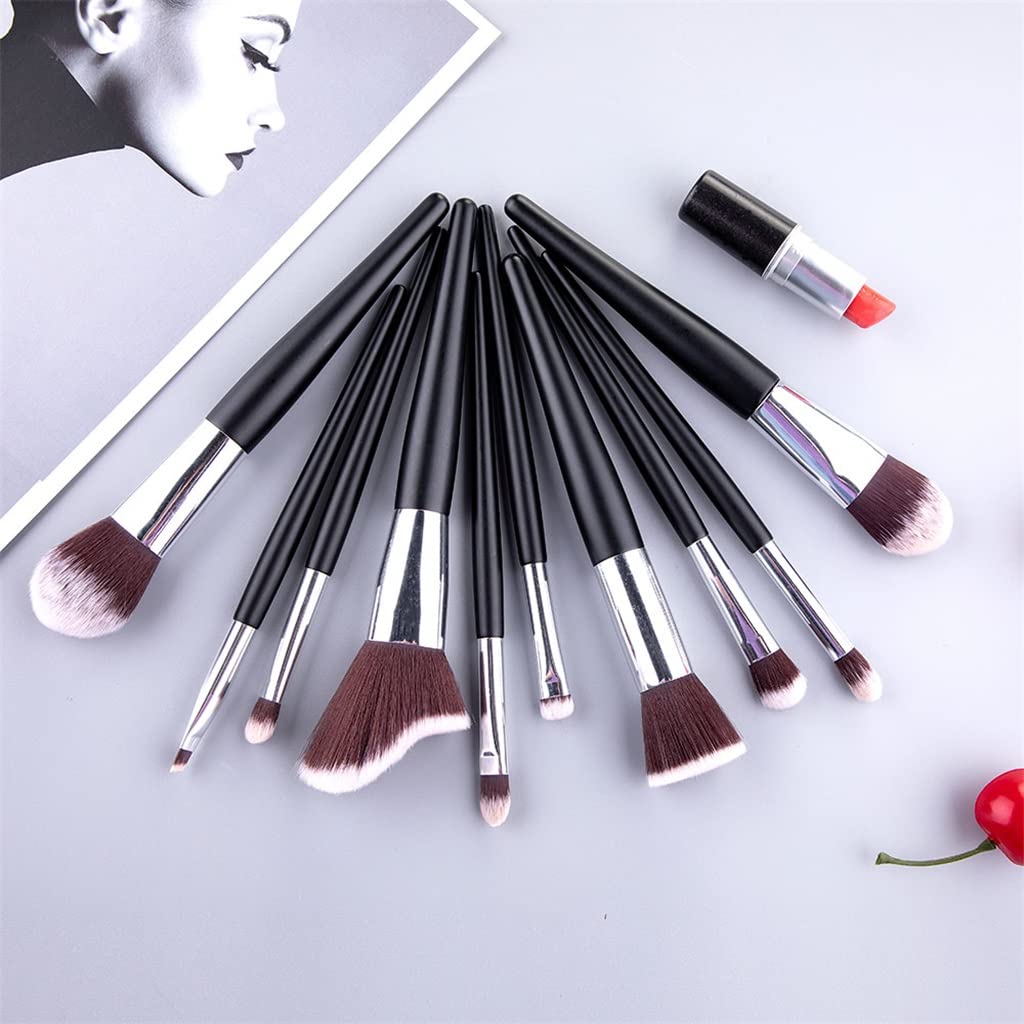 Juego de brochas de Maquillaje, 10 Uds., Base en Polvo, Colorete, Sombra de Ojos, Esponja, Cepillo de Pelo Suave, Herramientas cosméticas