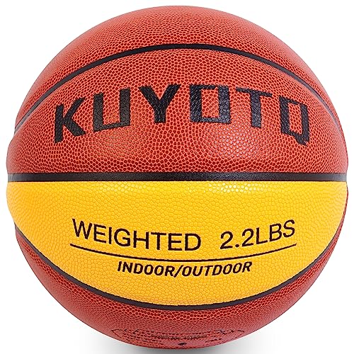 KUYOTQ 3LBS/3.3LBS/2.2LBS Weighted Heavy Basketball 29.5/28.5" Composite Indoor Outdoor Training Size 7/6 Basketball Equipment for Improving Ball Handling Dribbling Passing Rebounding Skill(