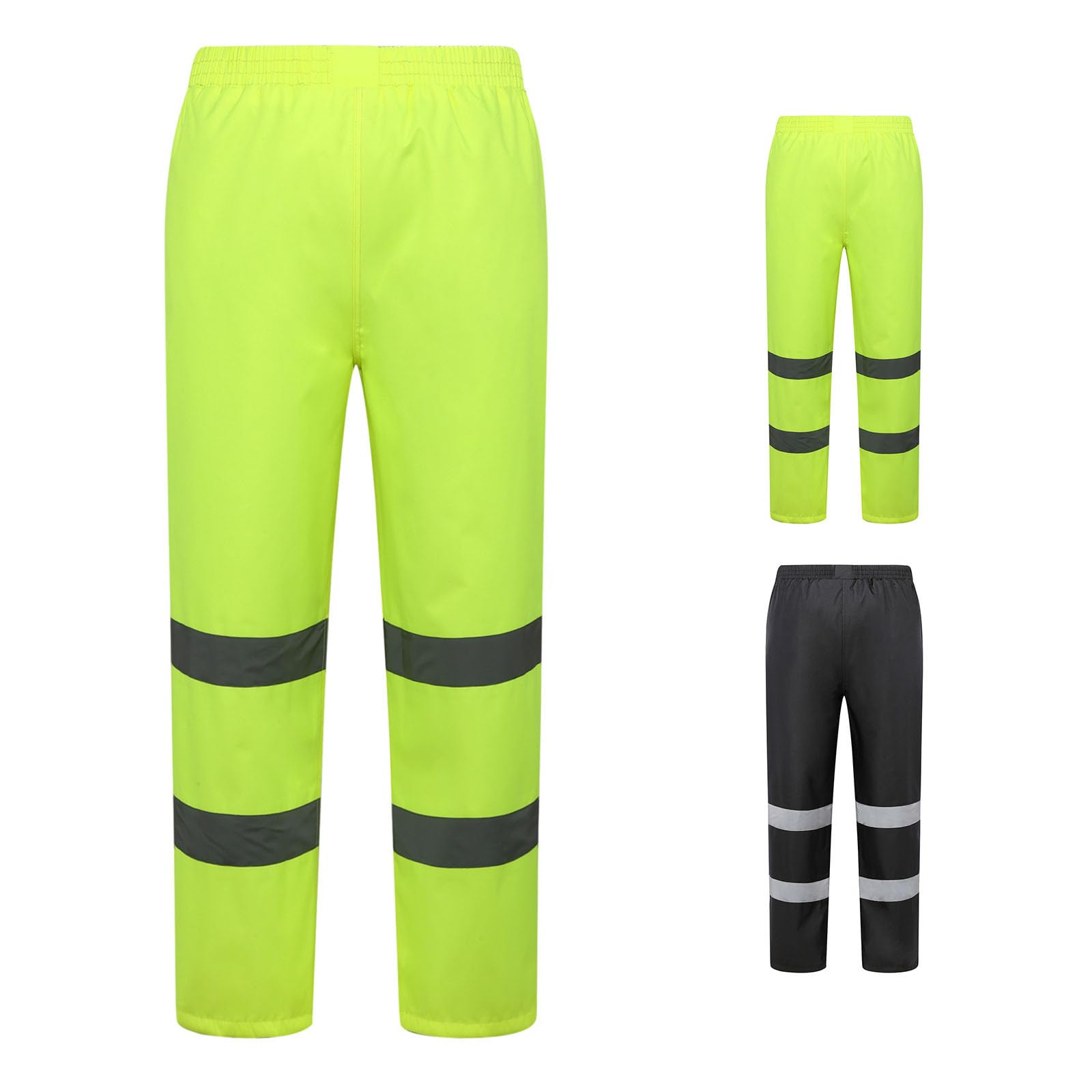 Pantalon de pluie unisexe réfléchissant pour le trafic - Pantalon de pluie vert fluorescent pour homme - Pantalon de travail imperméable - Pantalon d'extérieur léger et respirant, jaune, 4XL