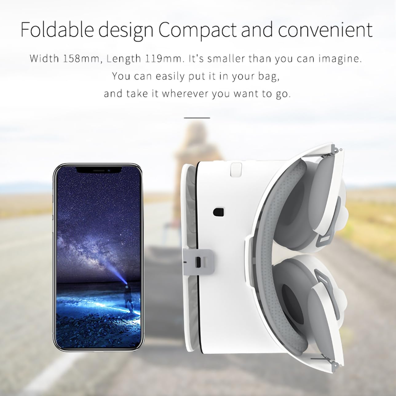 LONGLU VR Headset für Telefon Virtual Reality Headsets mit Fernbedienung, Mobile VR 3D Video Brille Brille für Filme & Spielspiele, kompatibel für iPhone Android Handys (weiß)