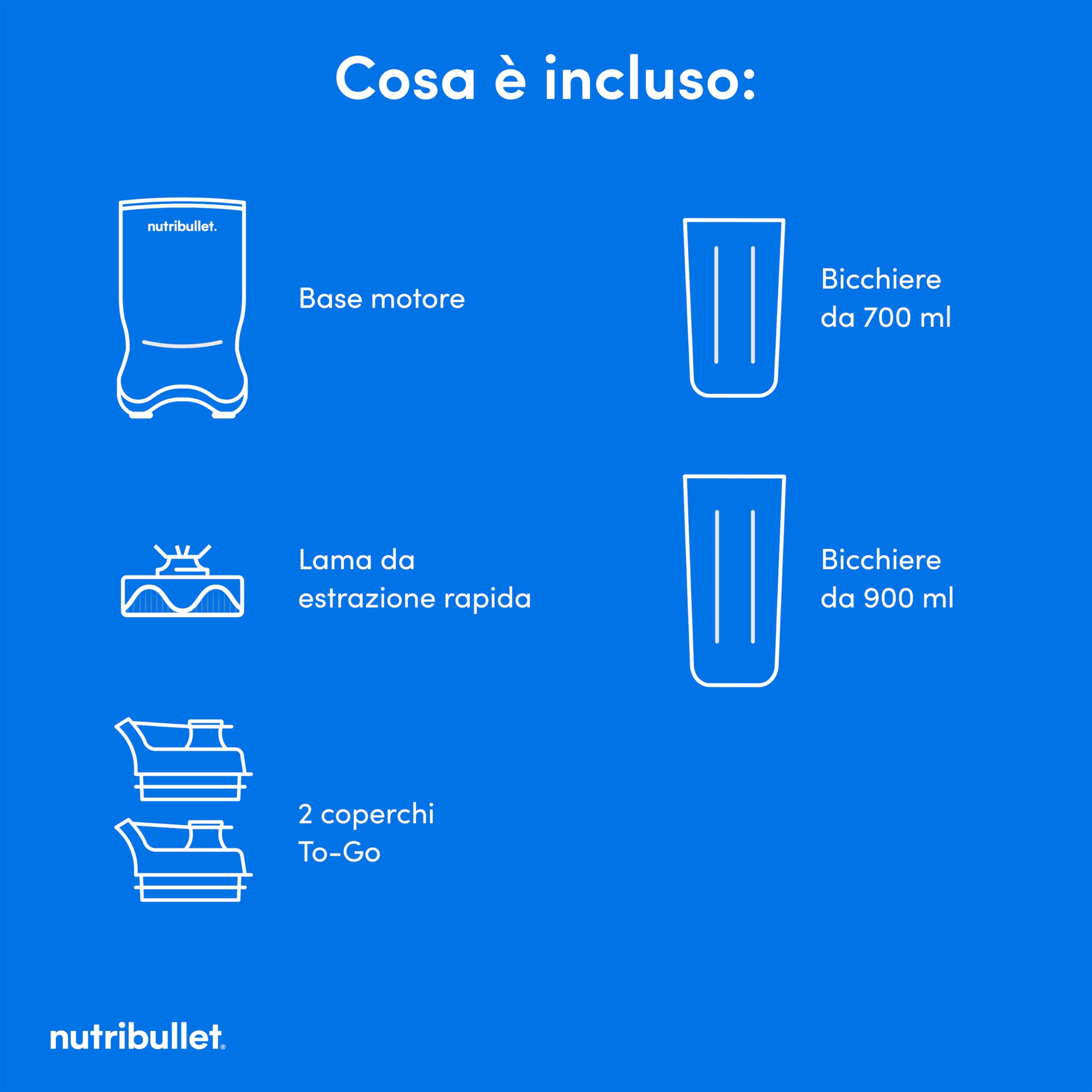 nutribullet Ultra NB1206MB, Frullatore con Contenitore in Tritan, Lame in Acciaio Inossidabile, Frullatore Elettrico per Smoothie, Bicchieri da 900ml e 700ml, 2 Coperchi To-Go, 1200W, Grigio