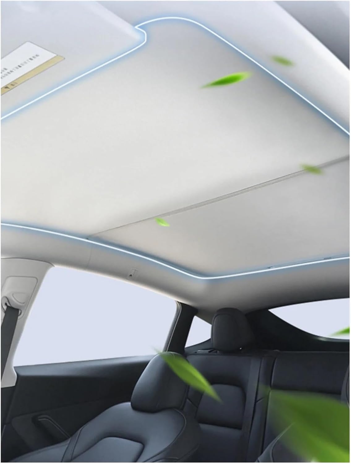 Sunshade Compatible For Tesla Model 3 - Split Front + Rear Sunroof, Black 4-Piece Set, Car Sun Protection, Heat Insulation