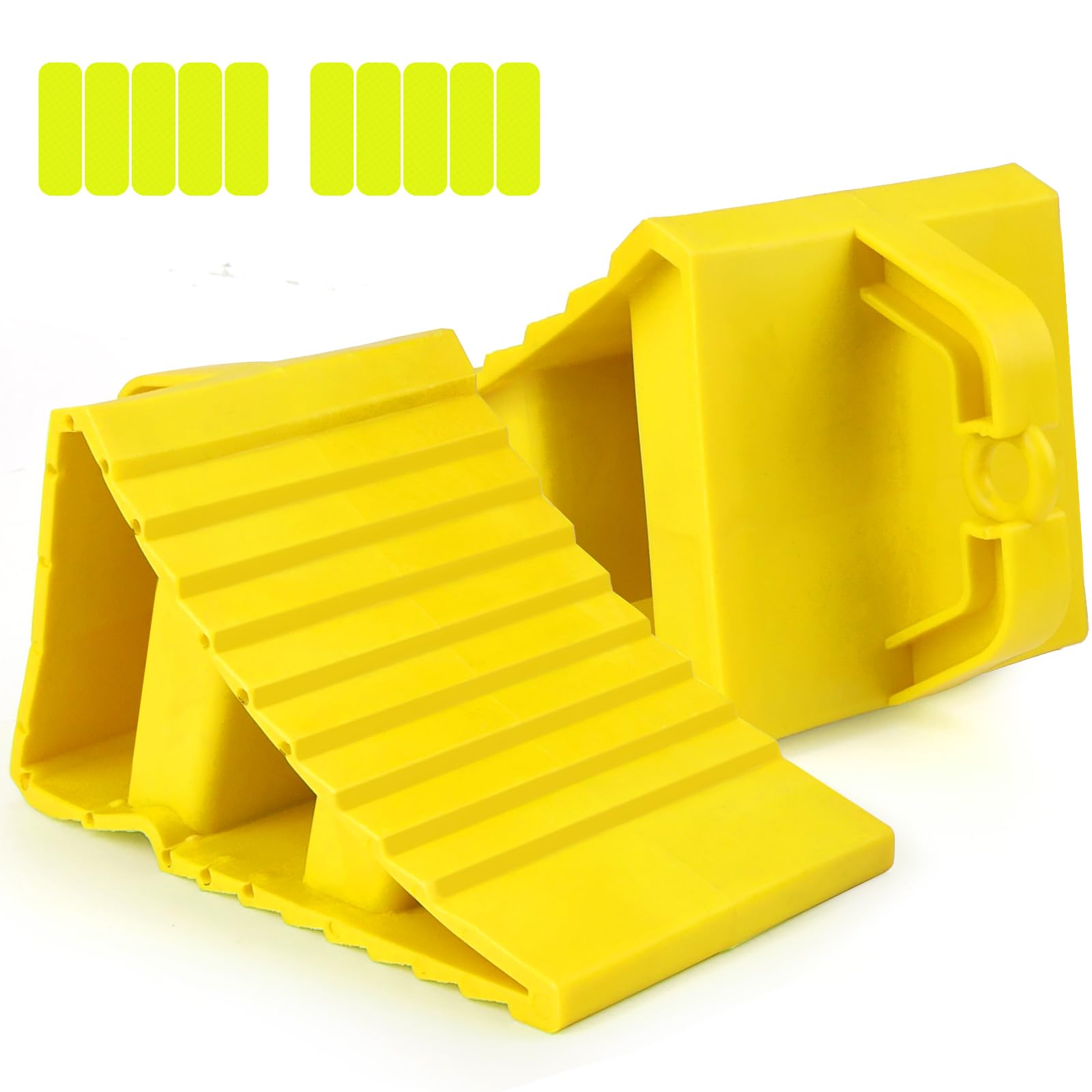 Cunei Pararuota In Plastica ABS - 2 Pezzi Con Adesivi Riflettenti Per Auto, Camper E Rimorchi - Foto 3