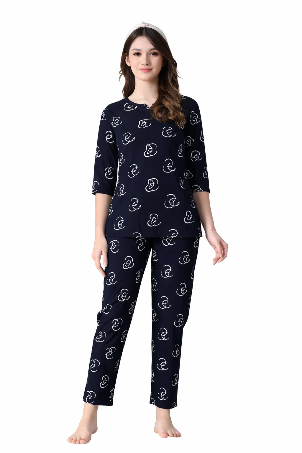 ichaa Women's Printed Rayon Night Wear Top and Bottom Night Suit Set-picture-39