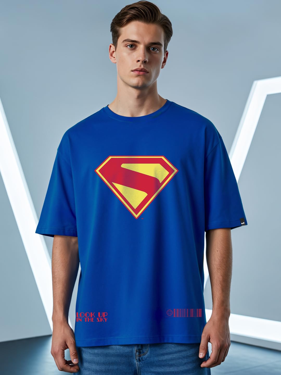 Bewakoof T-shirt męski oversize z nadrukiem graficznym