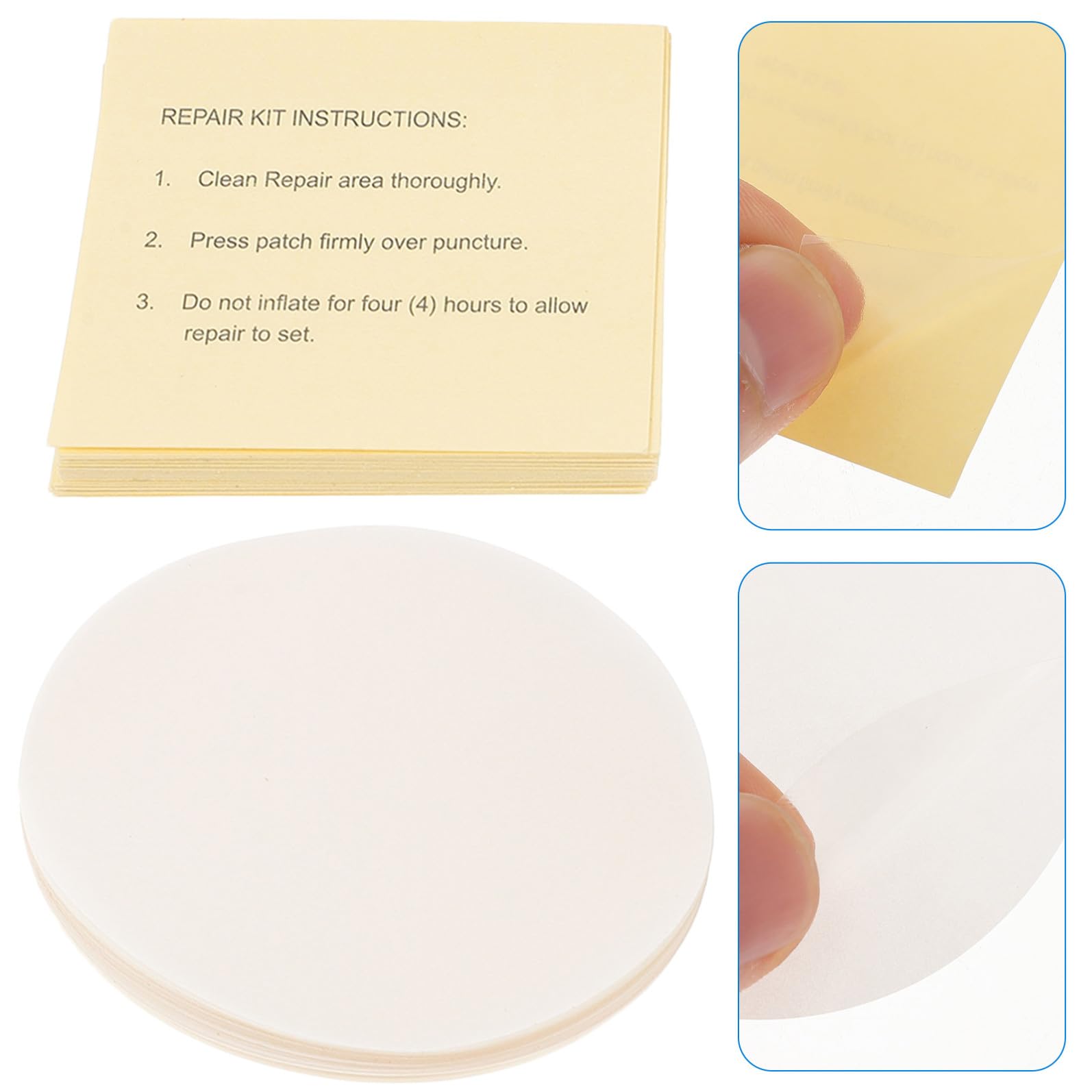 Kit de Réparation 60 Pièces en PVC, Autocollants de Réparation pour Bouées