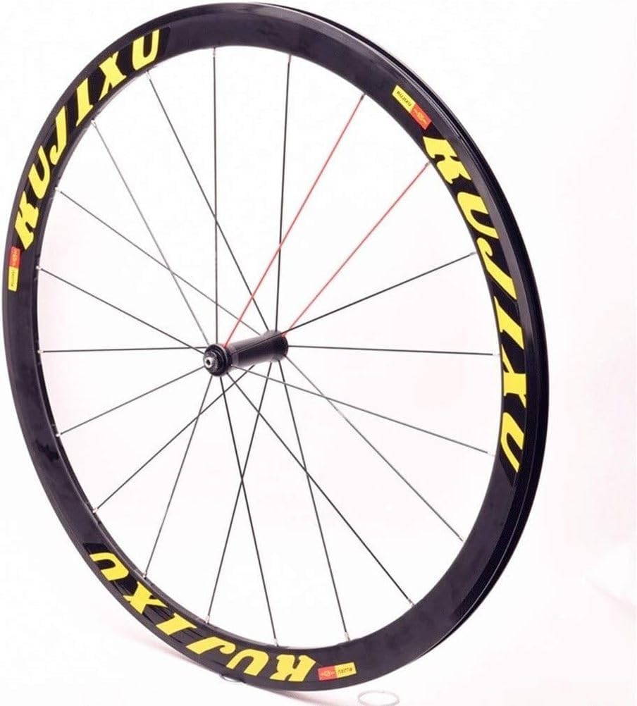 38Mm Road Bike Spare Parts 700C Front & Rear Double Wall Aluminum Rims Sealed Bearing C/V Brake QR 8~11S Cassette Flywheel(Gold)