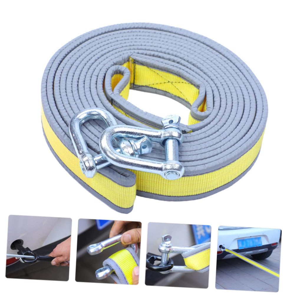 Cabilock Cuerda de Remolque de Alta Resistencia para Coches Correa de Tracción de Emergencia de Cable Resistente con Ganchos para Vehículos