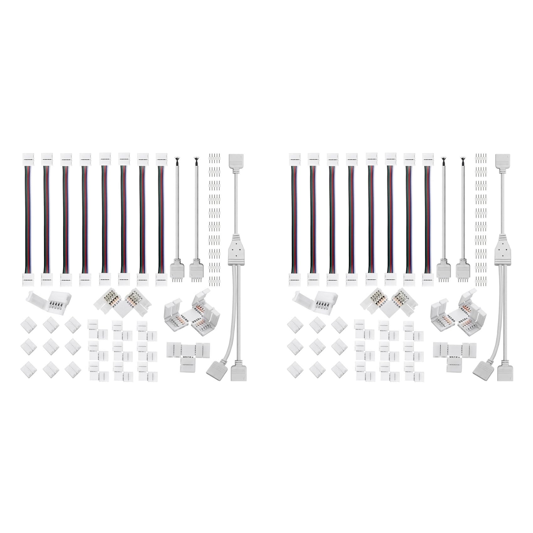 2X 5 Pin LED Strip Connector Kit, for 12Mm RGBW LED Strip Connection Include T Shape 5 Pin LED RGBW Connector