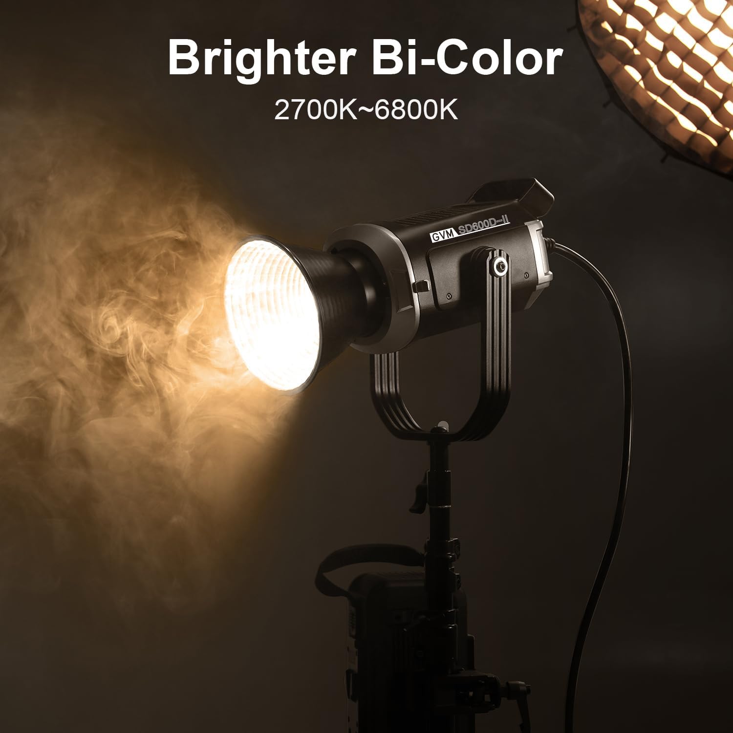 GVM 600W Lampe vidéo LED COB Bicolore avec contrôle APP/DMX, 2700K à 7500K, 128000Lux/1m, Photographie Continue pour Studio, Film, Enregistrement vidéo, Youtube, lumière Photo CRI97+