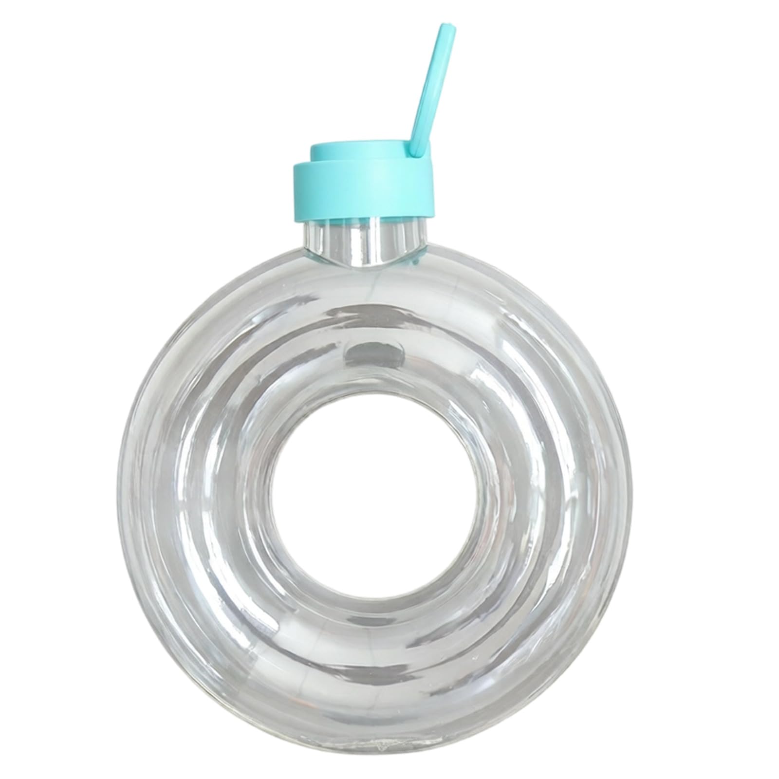 Qcbuegof Innovative See Through Doughnuts Water Bottle Easy to Carry Beverage Container for Joggings Cycling and School Outdoor Activity Water Container