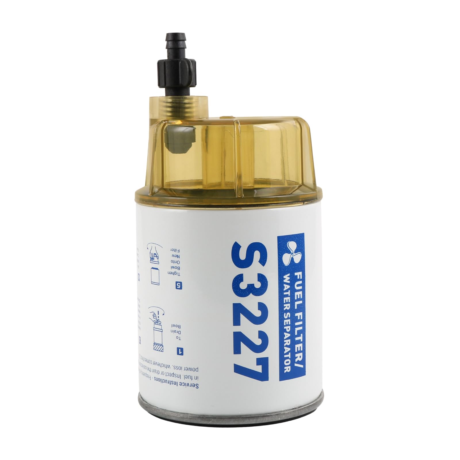 Fuel Filter Water Separator with Clear Bowl Assembly,Replacement For Marine Outboard Motor Mercury 10 Micron Replaces 9-37882,18-7922,490R-RAC-01,18-