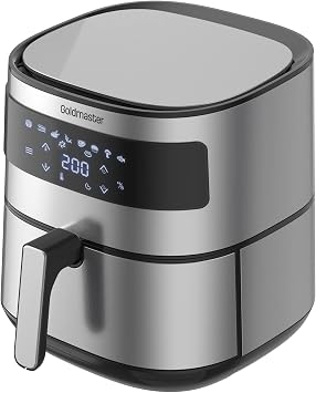 GoldMaster Premio 2000 Watt Y ksek G  6,4 Litre Inox Geni  Xxl Dokunmatik Airfryer Ya s z S cak Hava Frit z  GM-7482