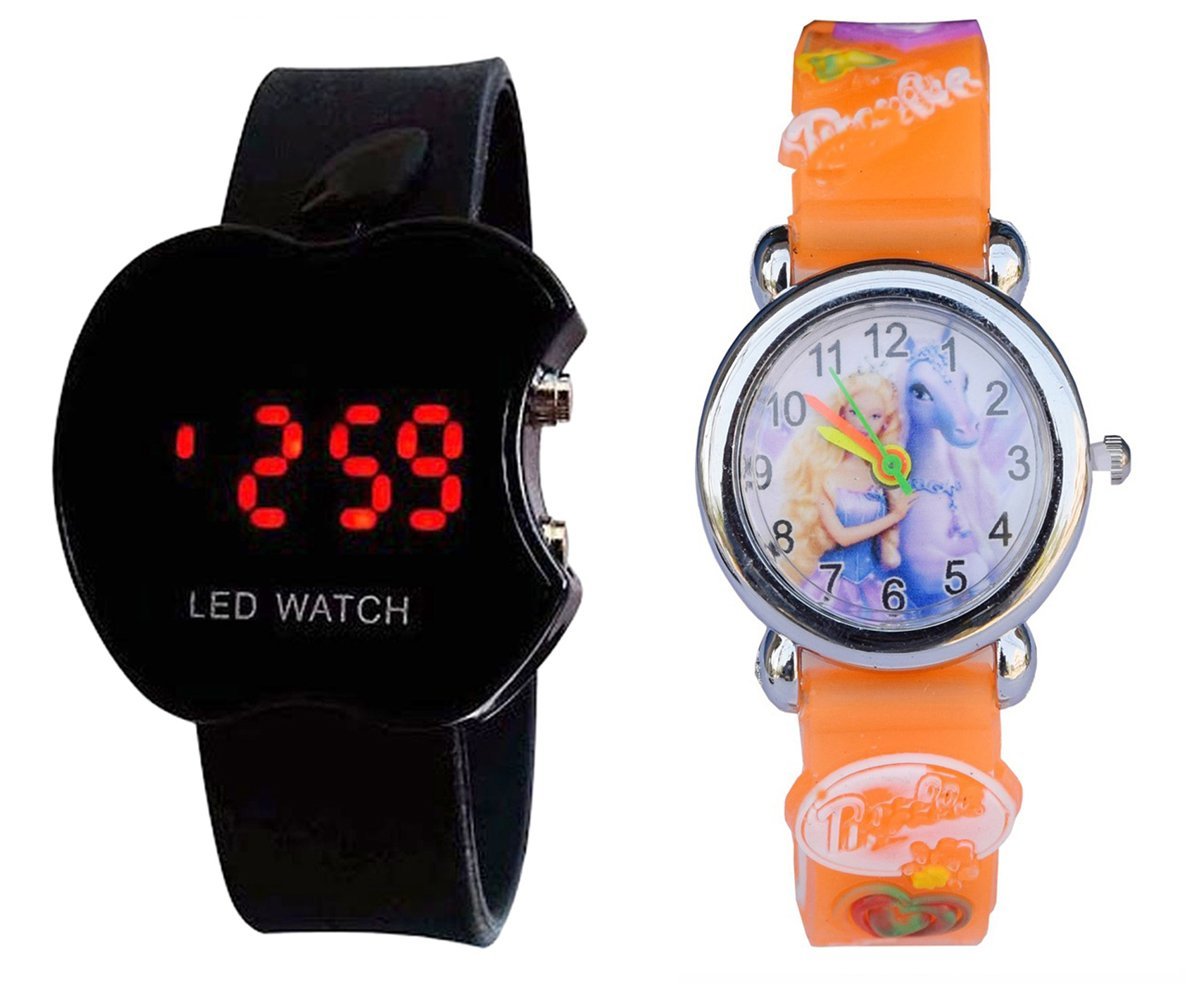 S S TRADERS Orange Analog Watch and Black Digital Watch for Kids-Good Gift for Kids (B01M9E3IMA) Amazon Price History, Amazon Price Tracker