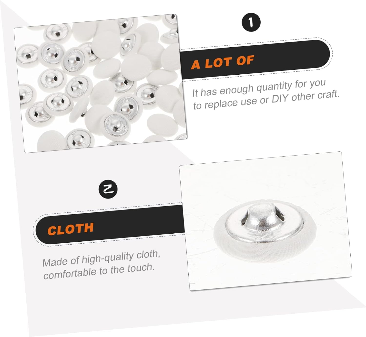 Angoily 100pcs Fabric Buttons for Clothing Round Coat Button Decorations Sewing Replacement Buckles for Dresses and Shirts for DIY Craft Projects