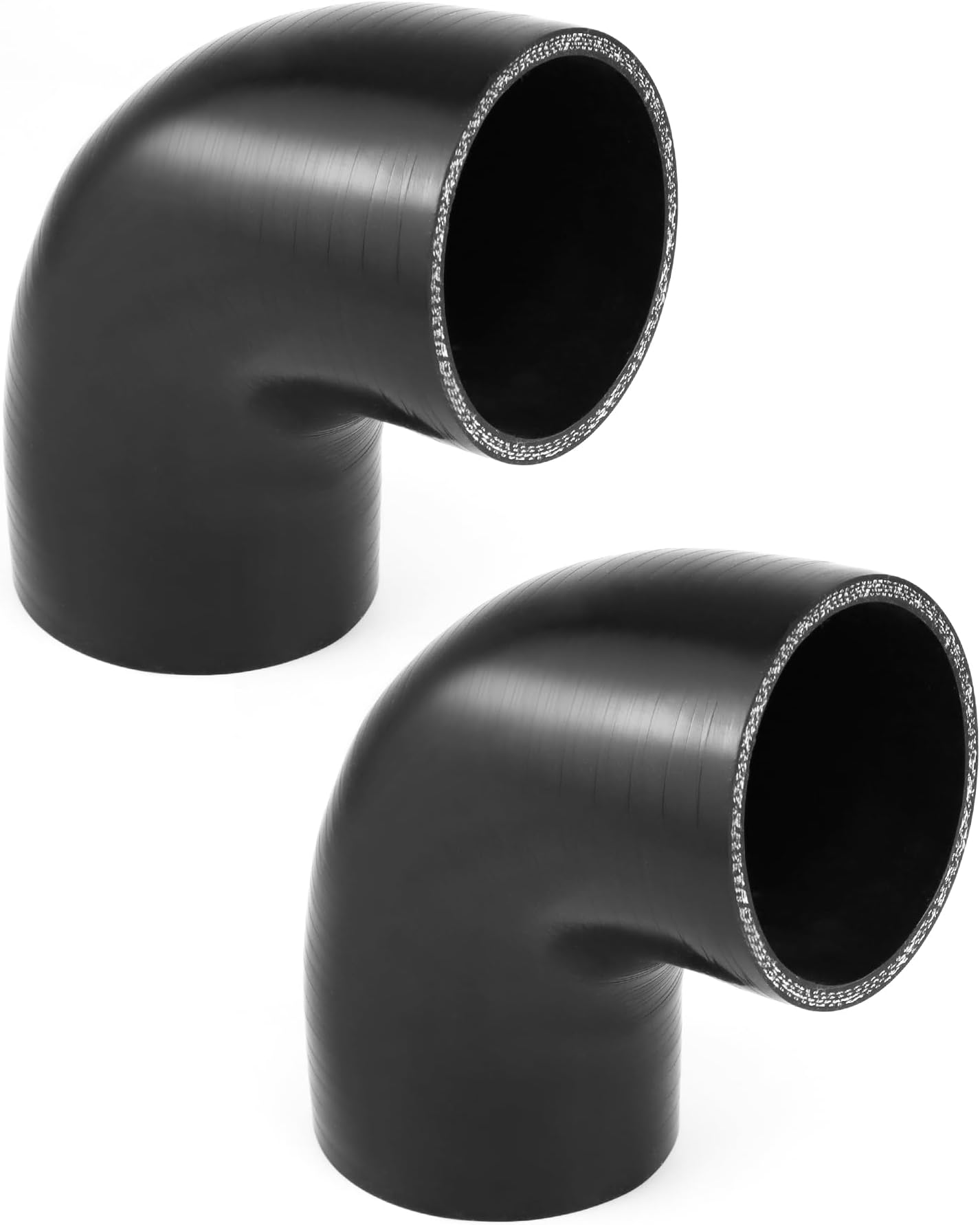 Tubo Silicone MACHSWON 51mm X 76mm Per Intercooler E Radiatore | 4-Ply Dritto Universale Auto Nero