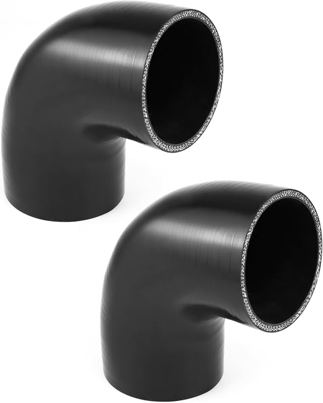 Mangueira de silicone em cotovelo de 90° QWORK para turbo, intercooler e admissão – 2 unidades