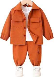 NIVEX BOUTIQUE Boys Rust Orange Textured Shirt, Inner Tee & Jogger Pants Set – Bold Smart Casual Outfit Price In India