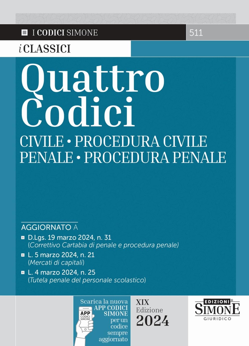 Quattro codici: Civile-Procedura civile-Penale-Procedura penale. Con QR Code