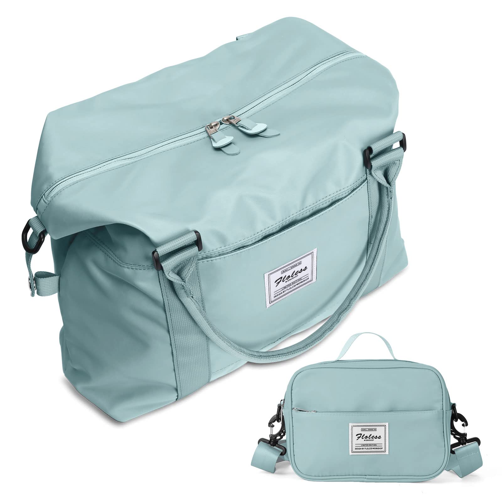 Weekender Gym Duffel Bags for Women Blue Cute Travel Tote Bag with