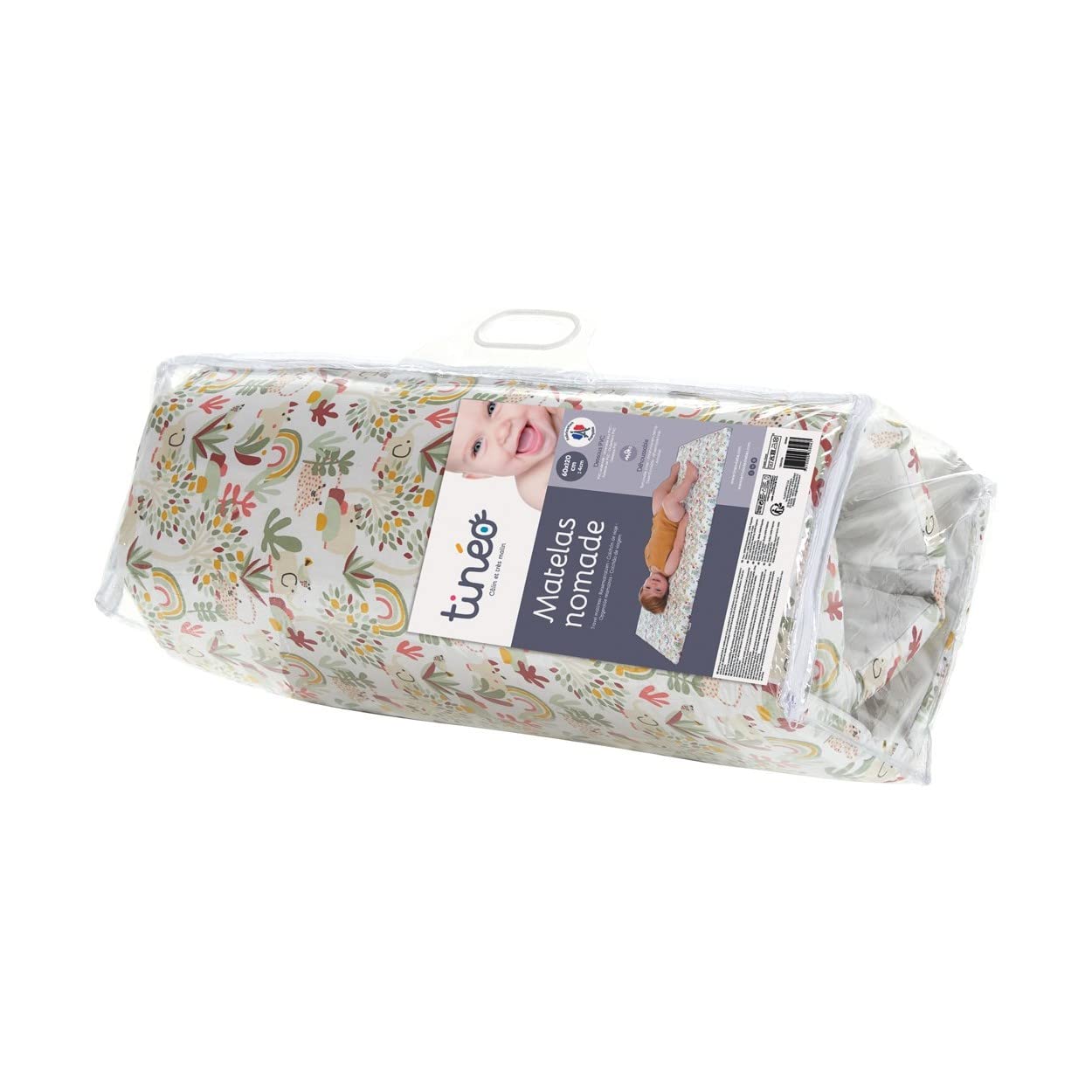 Tinéo - Matelas Bébé 60x120x10cm - Adapté à La Croissance Et Aux Besoins De Bébé - Ferme - Densité 20kg/m³ - Polyester - Déhoussable - Fabriqué En France