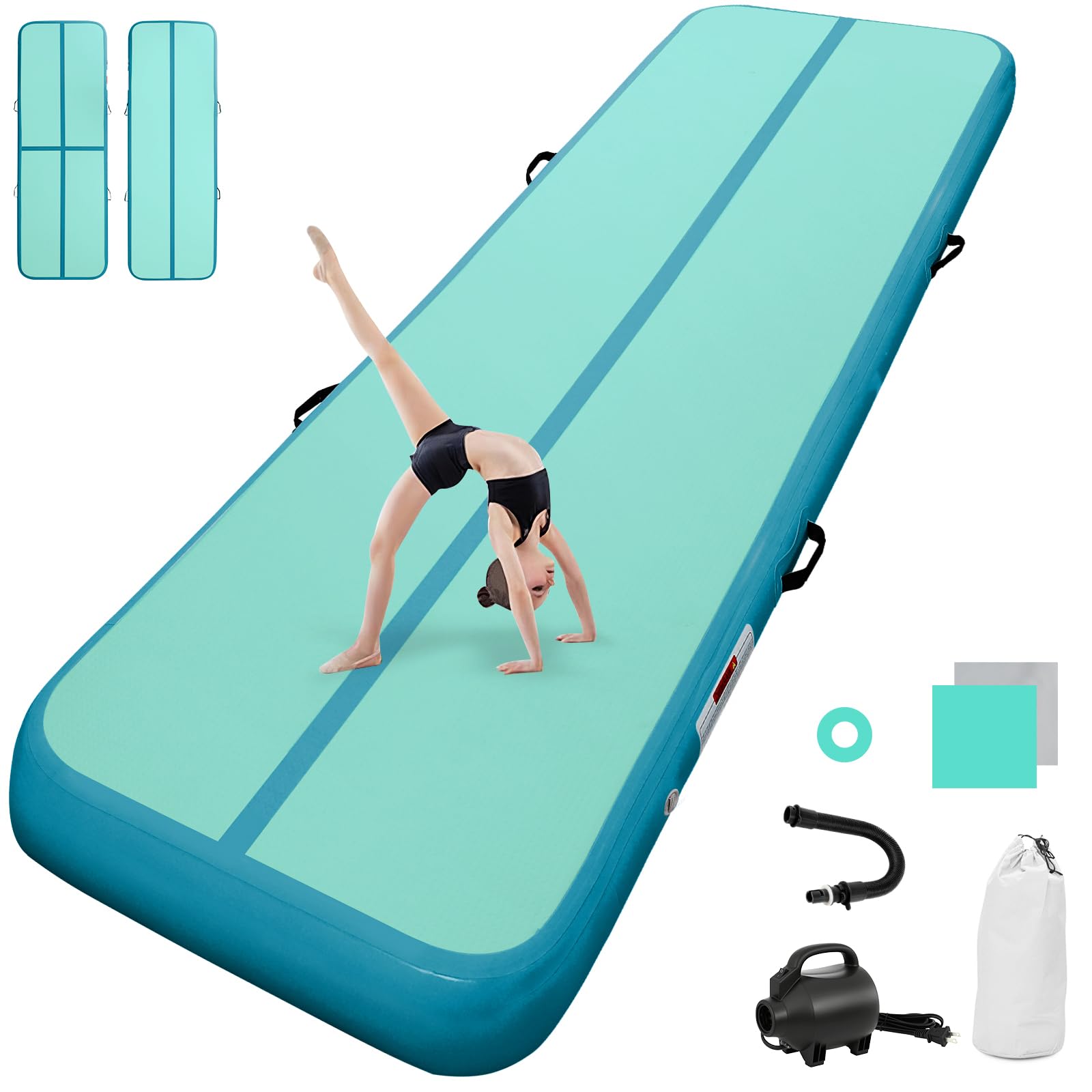 airtrack matte mit elektrischer Luftpumpe 10CM/20CM hoch 2M/3/4M/5M/6M Tumbling Matten Aufblasbare turnmatte Matte gymnastikmatte Yogamatte Camping Trainingsmatte
