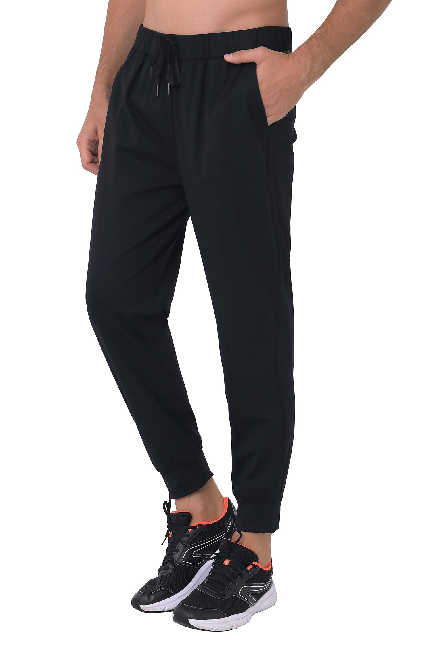 AbleTree 27" Inseam Athletic Jogger Pants for Short Men 7/8 Quick Dry Workout Tapered Stretch Sweatpants Casual