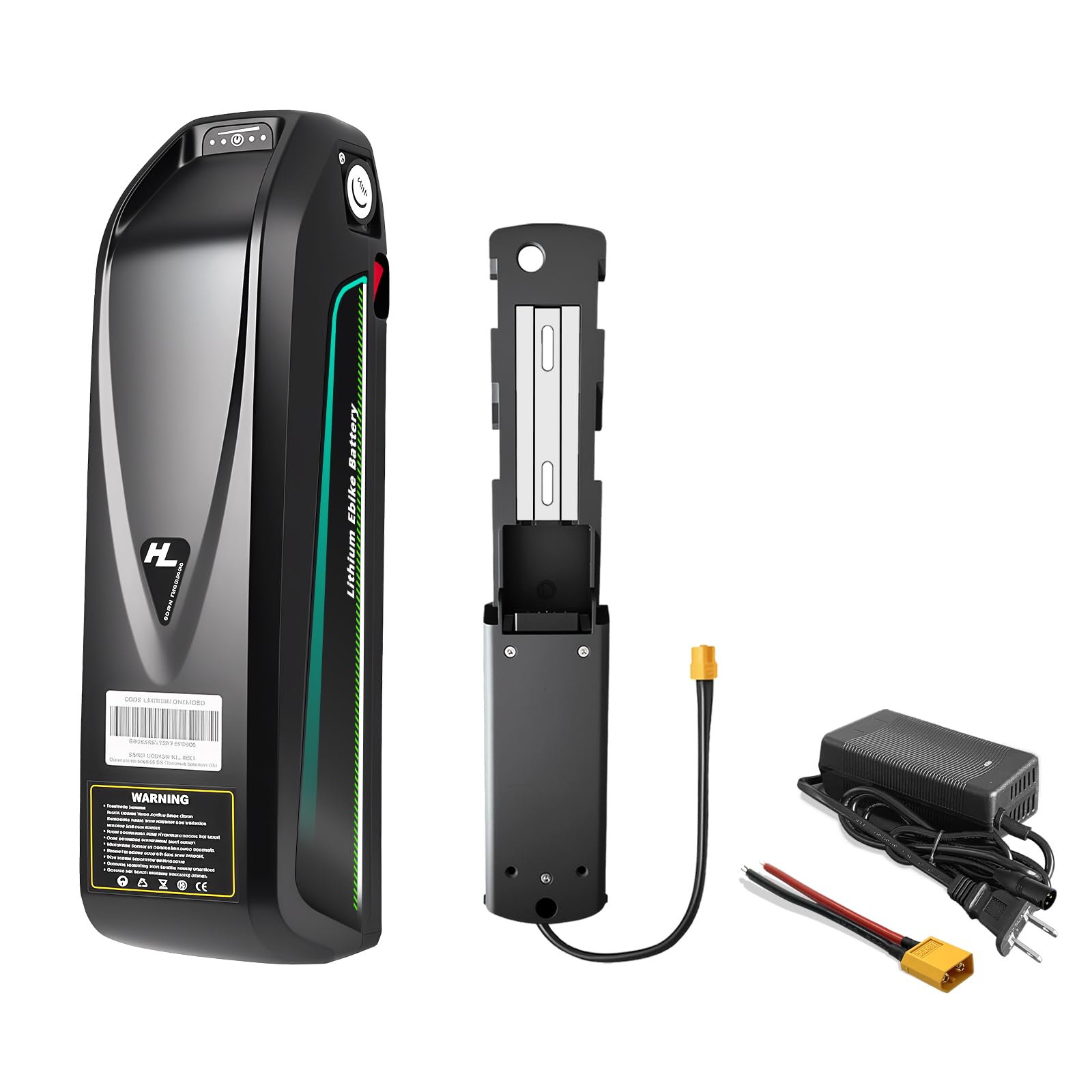 Upgraded 48V Ebike Replacement Battery | 48V10AH/16AH/20AH, Built-in 30A BMS for E-Bikes and E-Motos (100W-1500W) w/Fast Charger, XT60 Connector & Base (48V12AH)