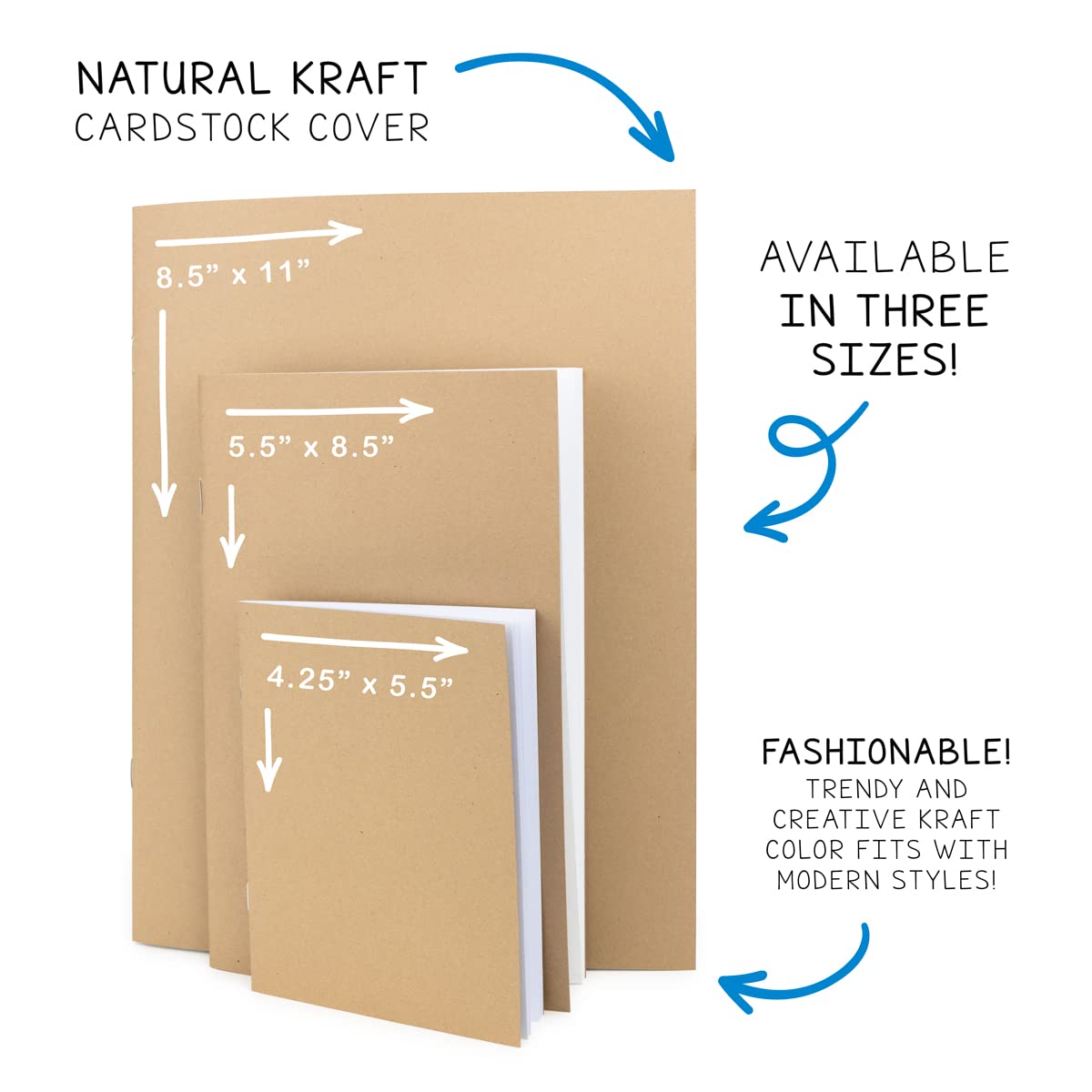 Hygloss Kraft - Libri vuoti, quaderni sfoderati per diari, schizzi, scrittura, 24 pagine bianche, 24 x 24 pollici, 24 libri