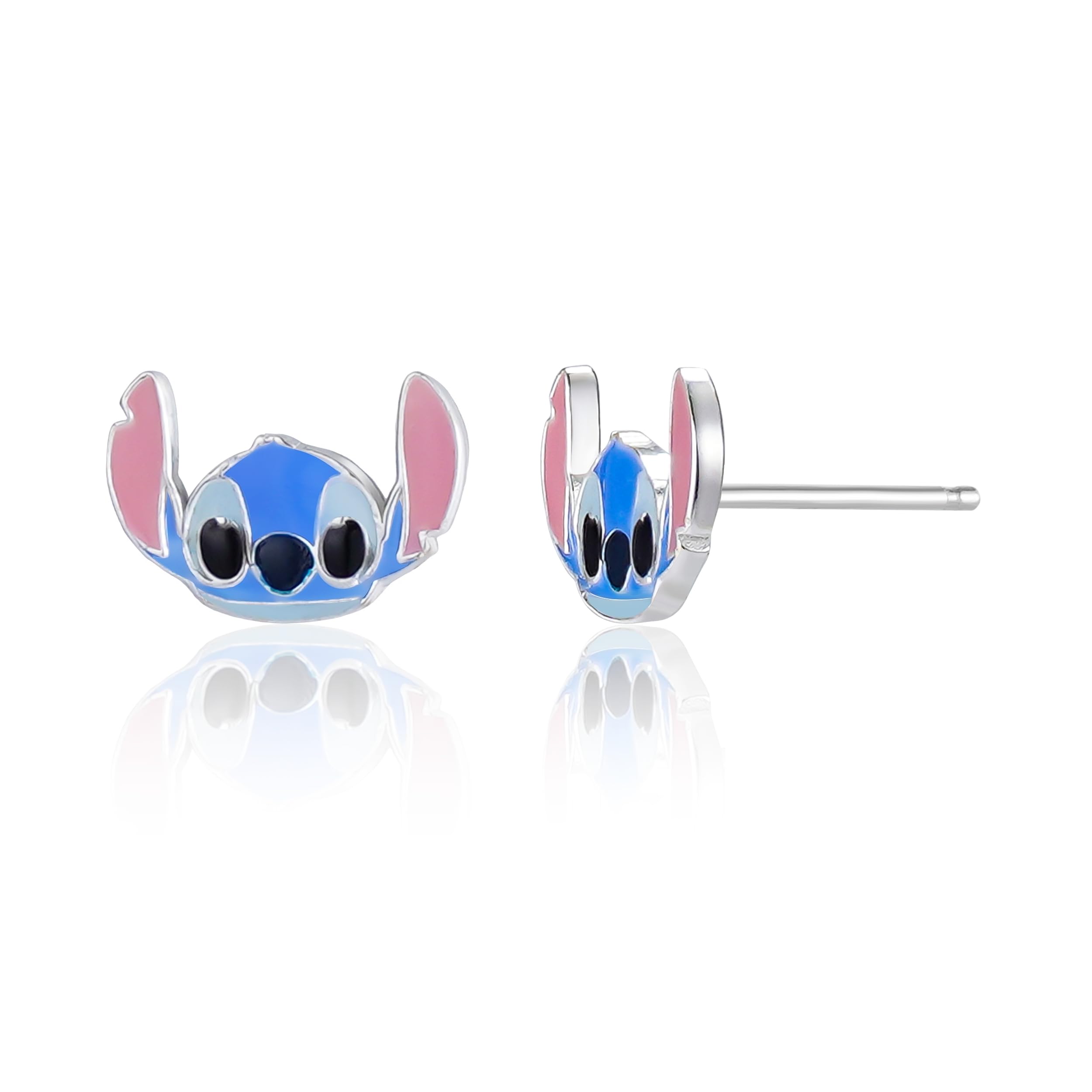 Disney Stitch Ohrstecker, aus 925er Sterlingsilber mit farbiger Emaille, für Damen und Mädchen, Fertig zum Verschenken, Offizieller Disney Schmuck