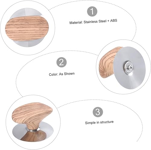 Miniatura 5 de KJHBV 2 piezas de mango para tapa de olla, mango de repuesto para tapa de olla de madera, perilla de repuesto superior, pomos de tapa para