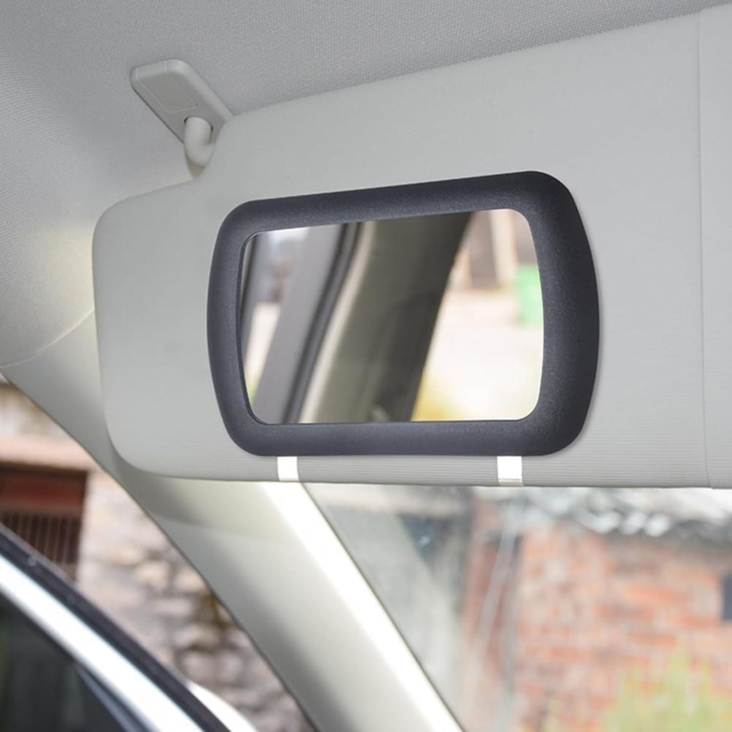 Specchietto Visiera Auto Autoadesivo - Ellisse 150x80mm, Per Trucco E Ritocchi, Facile Da Applicare - Foto 8