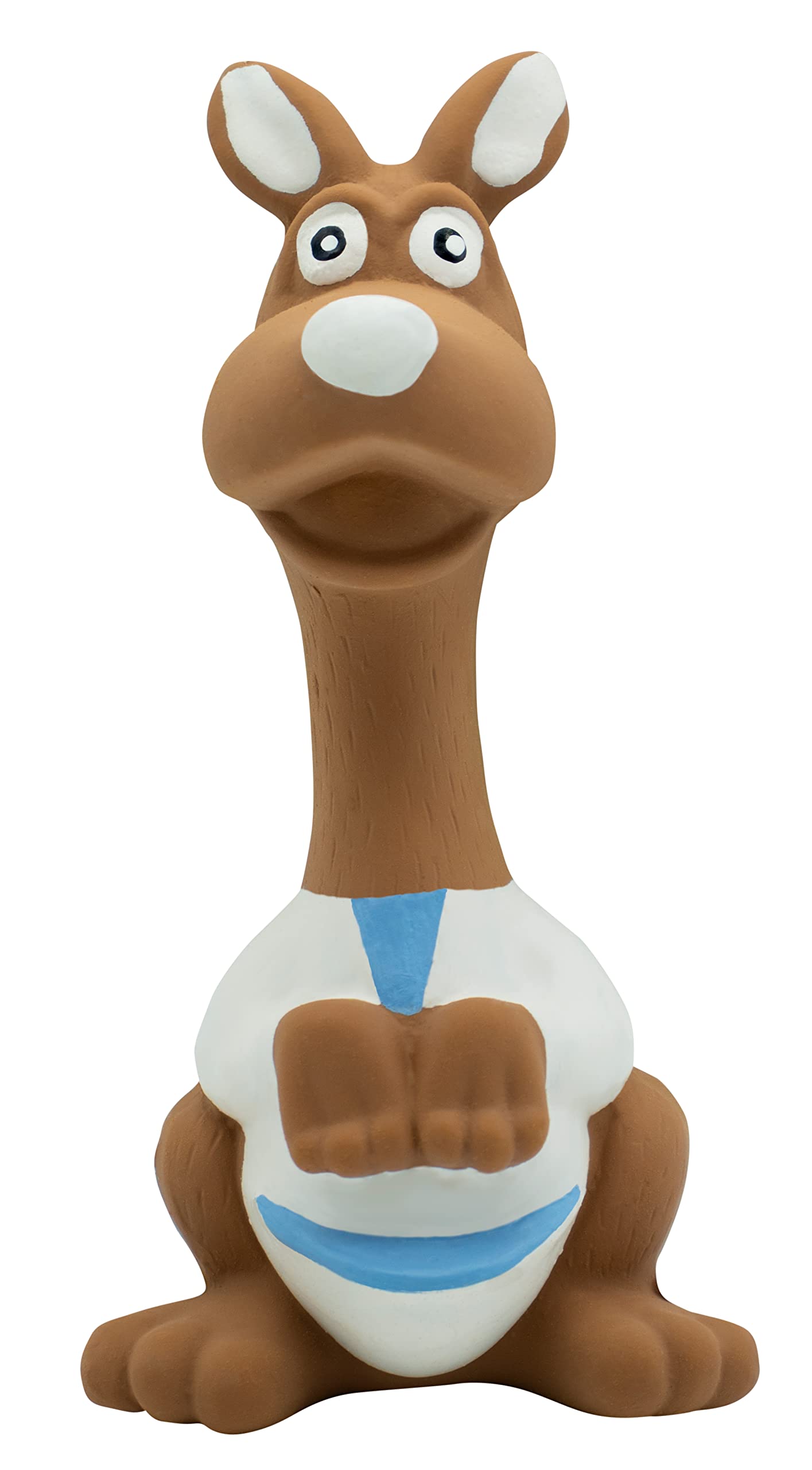Bubimex - Kangourou en Latex avec Couineur - Jouet pour Chien - 15 cm - Marron - Ludique, Résistant et Attractif