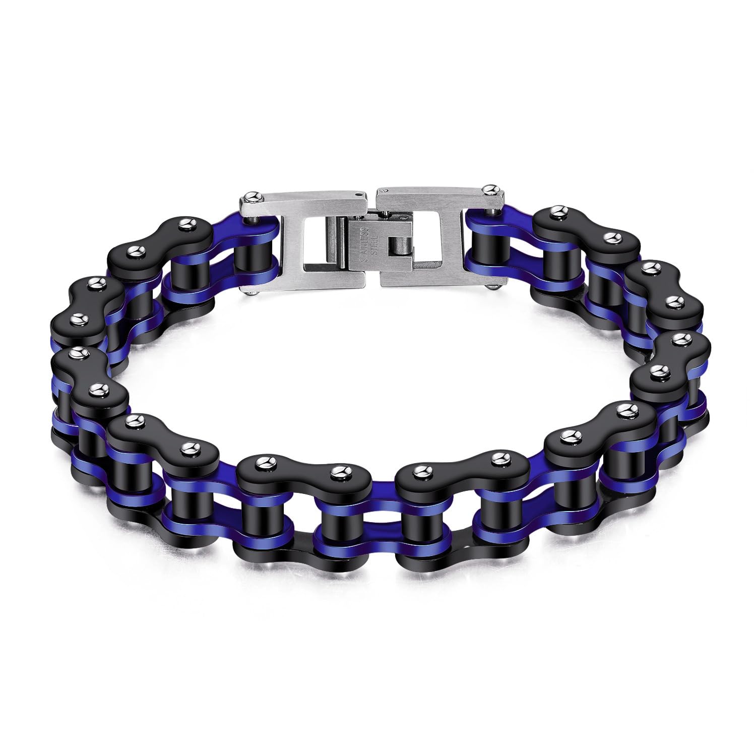jonline24h Mens Womens Stainless Steel Motorcycle Biker Chain Heavy Bracelet Rock Link Wristband